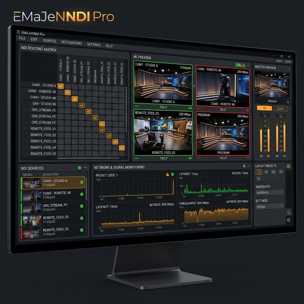 EmajenNDI Pro Studio Dashboard